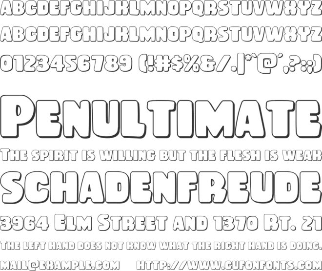 Rubber Boy 3D font preview