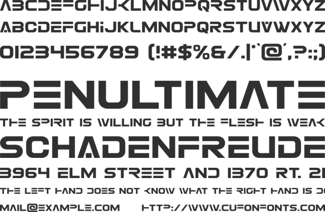 Eurofighter font preview