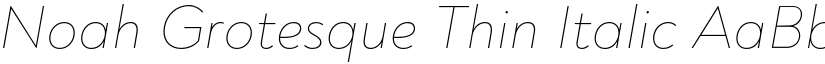 Noah Grotesque Thin Italic font
