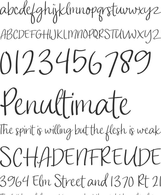 Give Love font preview