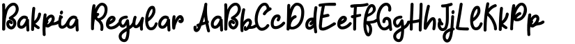 Bakpia Regular font