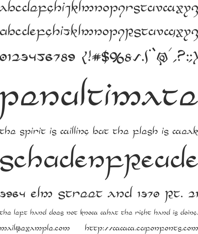 Half-Elven font preview