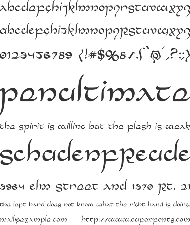 Half-Elven font preview