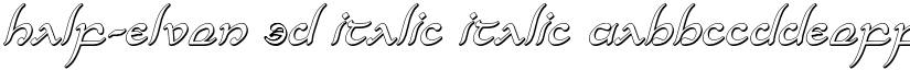 Half-Elven 3D Italic Italic font