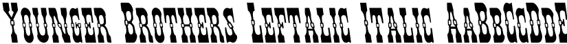 Younger Brothers Leftalic Italic font