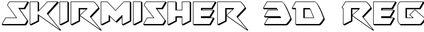 Skirmisher 3D Regular font
