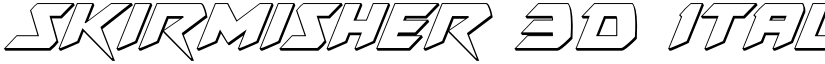 Skirmisher 3D Italic Italic font
