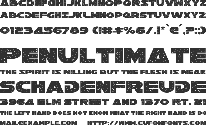 Galaxy 1 font preview