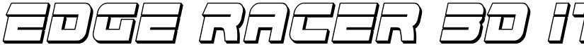 Edge Racer 3D Italic Italic font