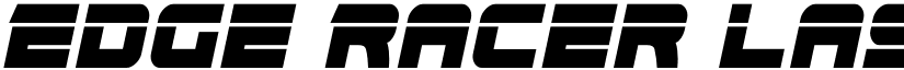 Edge Racer Laser Italic 2 Italic font