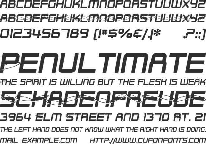 SF Outer Limits font preview