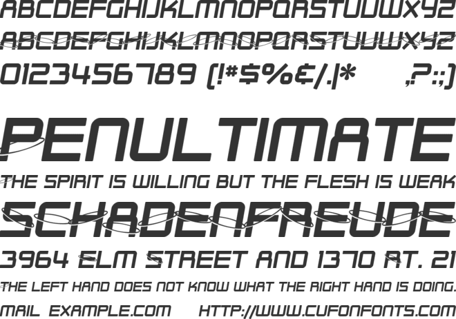 SF Outer Limits font preview