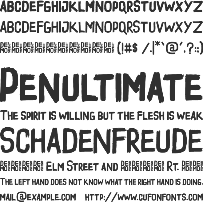 The PLANET font preview