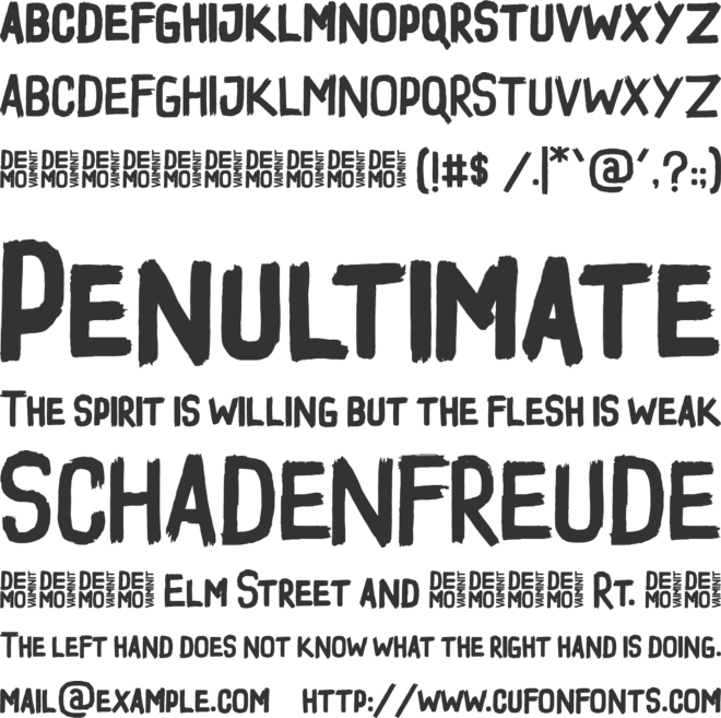 The PLANET font preview