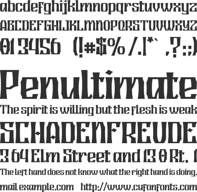 Elgesys font preview