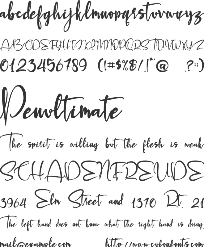 Bethania font preview