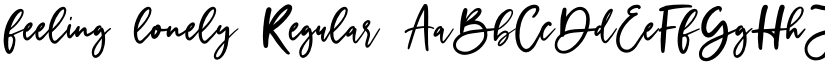 feeling lonely Regular font