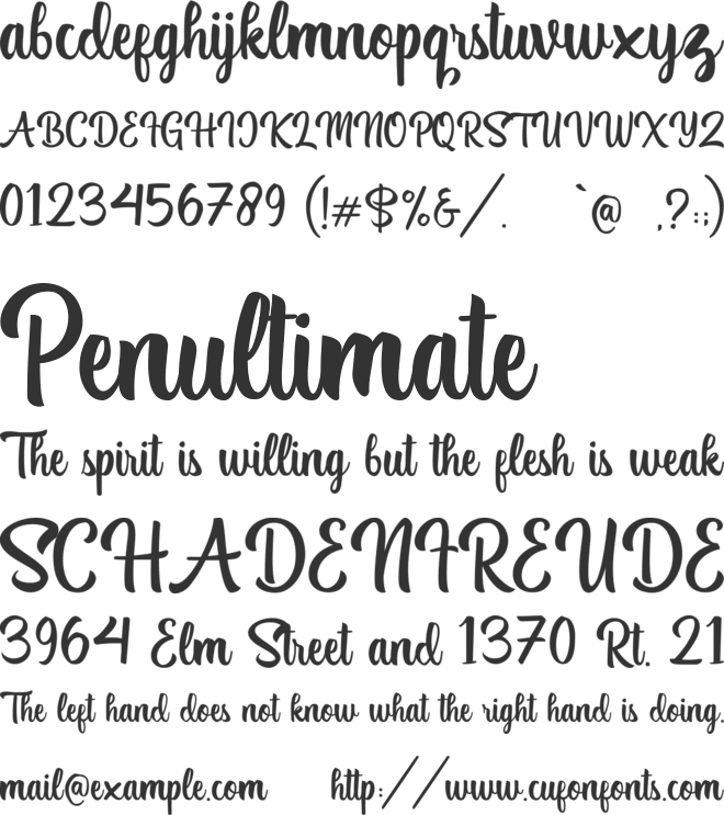 Quanto font preview