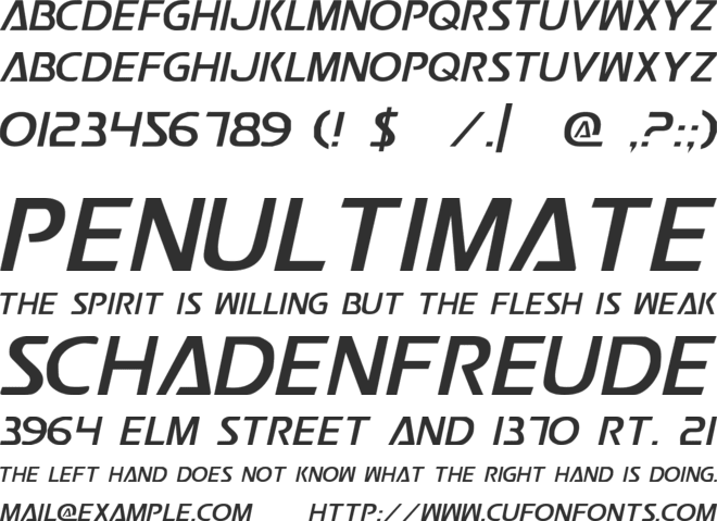 Postmaster font preview
