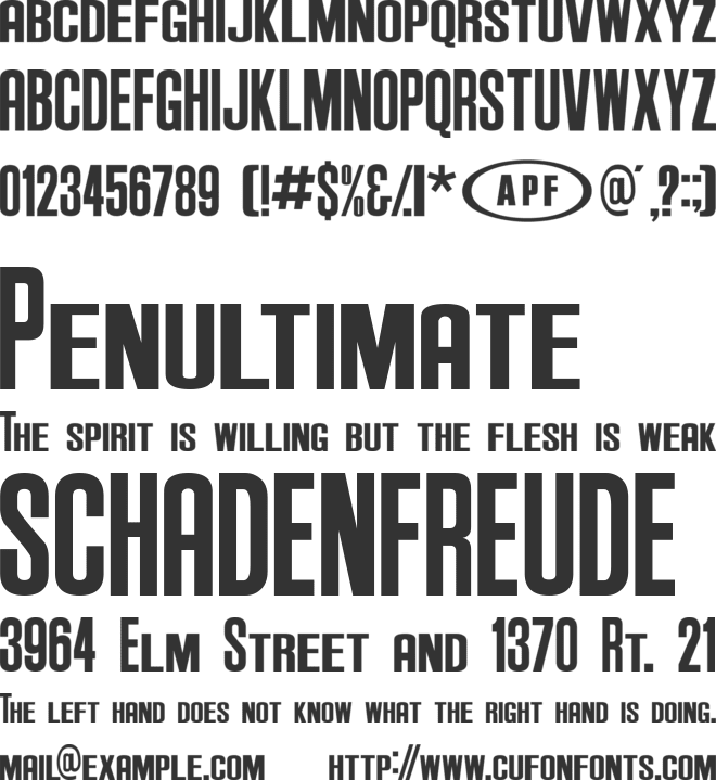 Anderson Supercar font preview