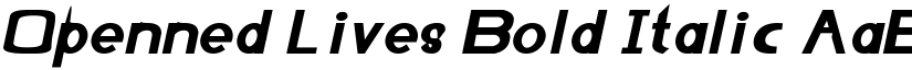 Openned Lives Bold Italic font