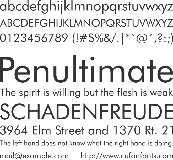 Futura Windows font preview