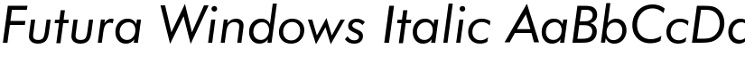 Futura Windows Italic font
