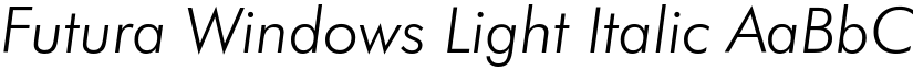 Futura Windows Light Italic font