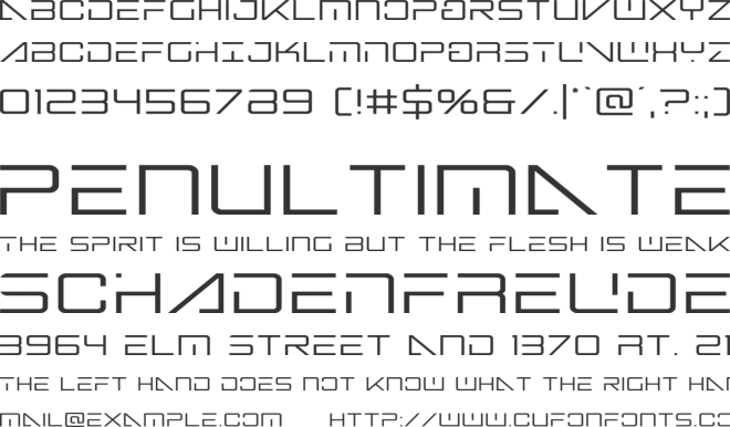 Banshee Pilot font preview