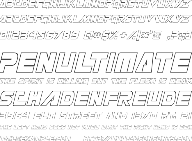 Masterforce font preview