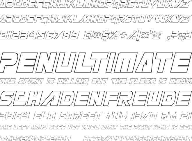 Masterforce font preview