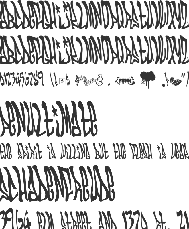 THA FUNK - URBAN HOOK-UPZ font preview