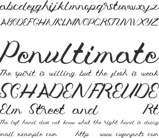Jengmudy font preview