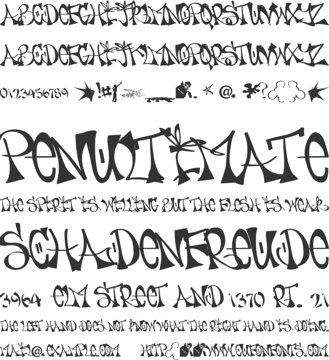 PLAN-A-EMCEE - URBAN HOOK-UPZ font preview