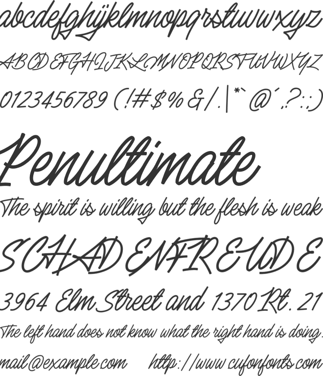 Silent Fighter font preview