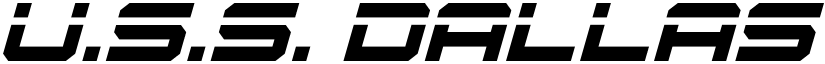 U.S.S. Dallas Laser Italic font
