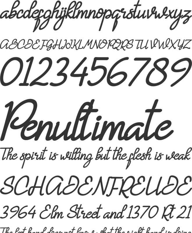 Hanna Monica font preview