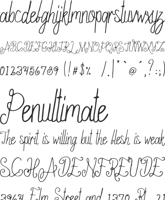 Ameliana font preview