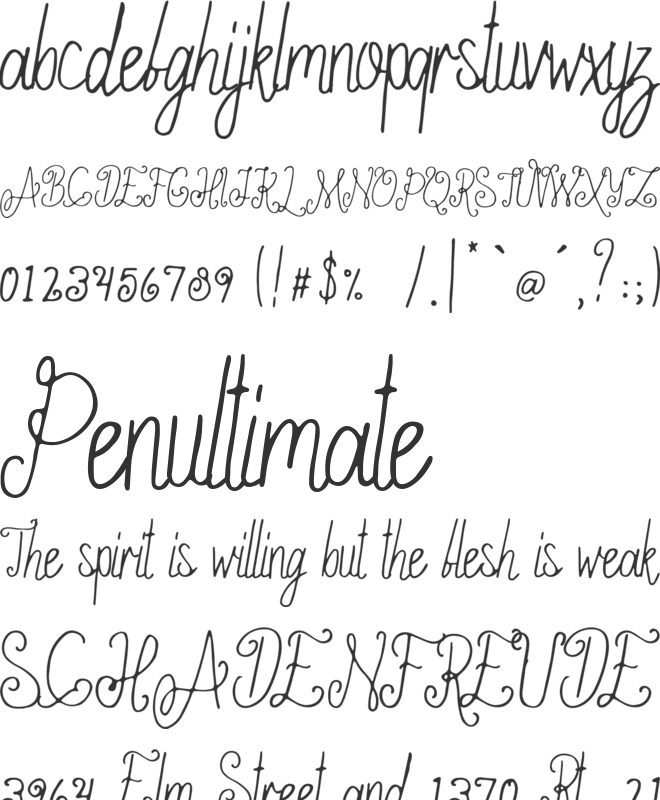 Ameliana font preview