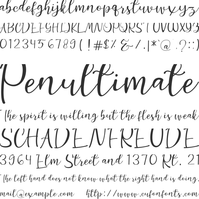 Guttenly font preview