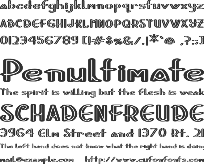 Stripes and Ribbons font preview