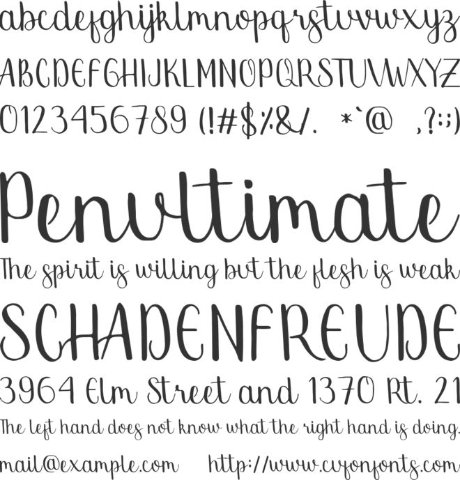 Rosalina font preview