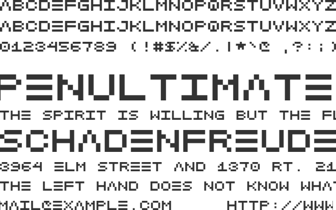 Arizone Pixel font preview