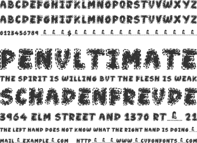 Wear and Tear font preview