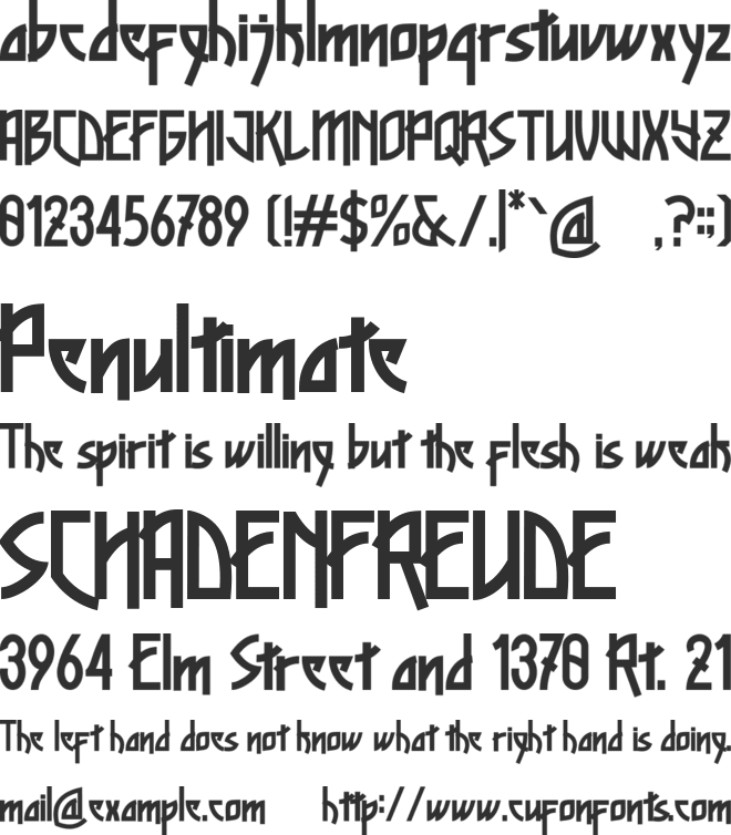Xylene font preview
