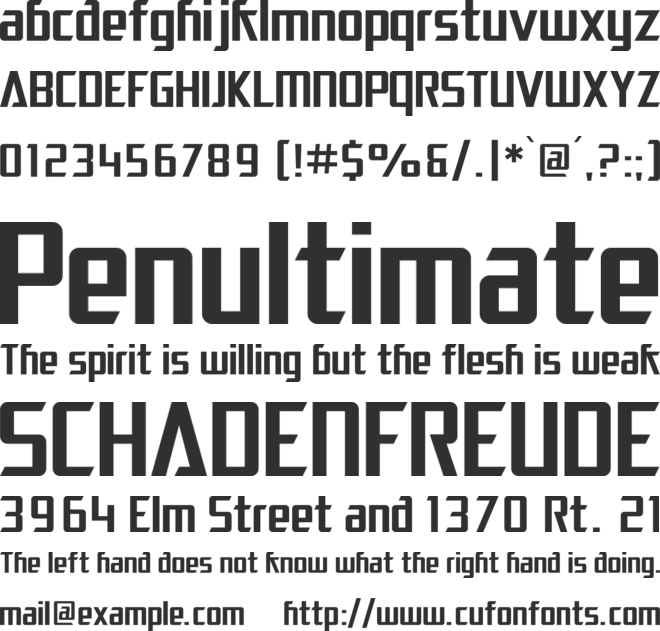SF Electrotome font preview