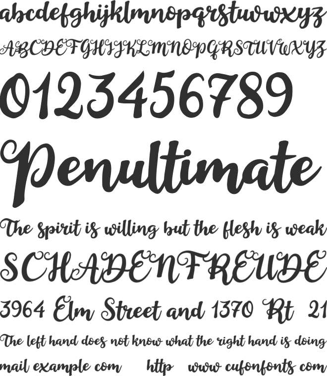 Duck in Shipah font preview