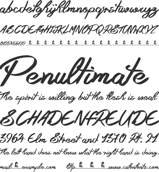 Yellow Rose font preview