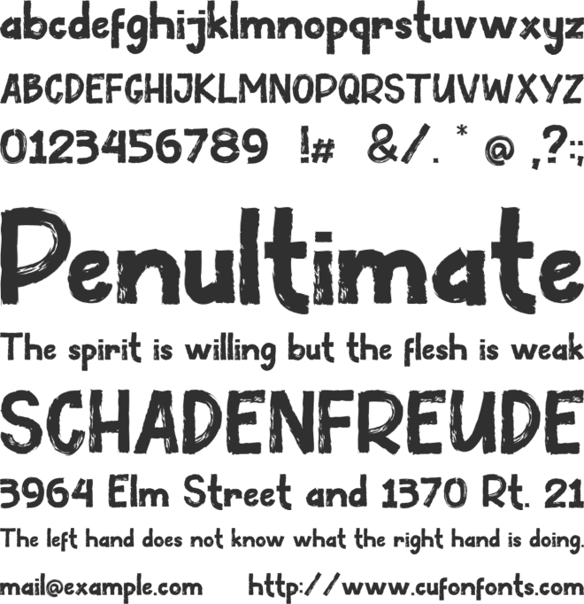 Under Type font preview