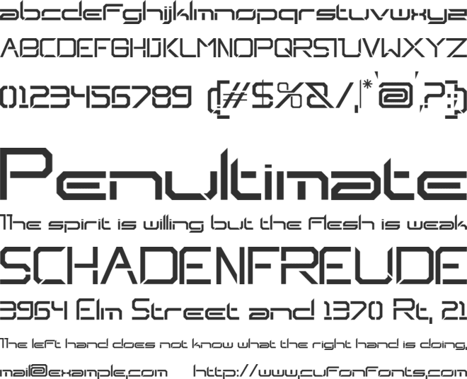 Neptunes font preview